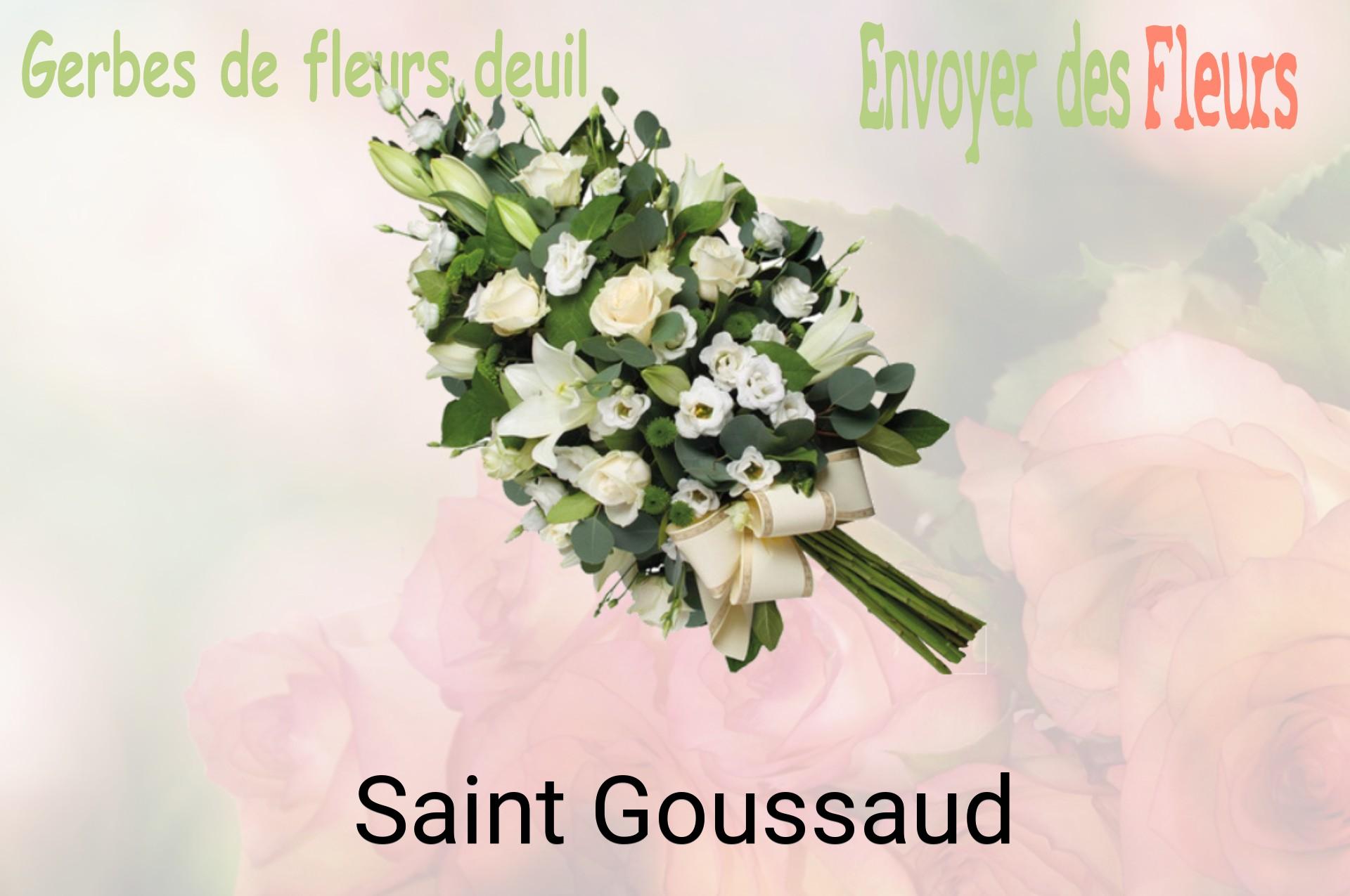 Gerbe de fleurs de deuil livrée à Saint-Goussaud